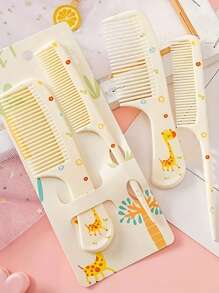 Bộ 2 lược chải tóc Chic Girls - Lược nhựa chống tĩnh điện di động có họa tiết dễ thương | Hoàn hảo cho hàng ngày và du lịch, Phụ kiện tóc cho bé gái - Nhiều màu - Xem 9