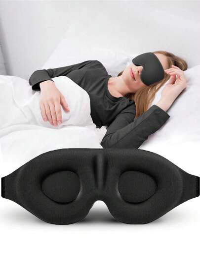 1 件装睡眠面罩，3D 深轮廓眼罩，男女皆宜，适合侧卧者，100% 遮光眼罩和眼罩，柔软舒适眼罩，适合夜班旅行瑜伽午睡