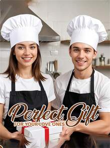 2pcs Adult Adjustable Elastic Chef Hat, Baking Kitchen Cooking Chef Cap