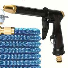 1pc Extra Long & Thick Black Spray Gun, Suitable For Car Washing, Garden Watering, Pet Bathing