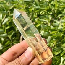 Yellow Crystal Quartz Point Obelisk With Lemon Smell/Clear Smelt Quartz Polished Chunks/Special Gift/Meditation Stone, Home Decoration Figurine Ornaments, Crystal Crafts, Valentine's Day, Jewelry Patterns, Beading&Jewelry Making