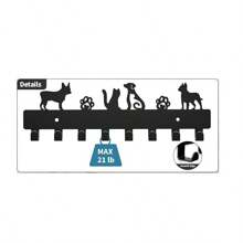 Wall Mounted Key Hooks With 8 Hooks, Decorative Key Holder, Entrance Dog-Shape Key Rack, Living Room Self-Adhesive Cat Key Holder