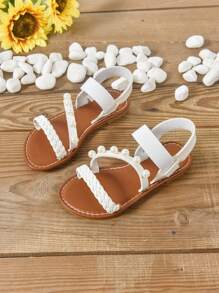 Najnowsze modne, urocze rzymskie sandały na zewnątrz, w stylu szkolnym, płaskie dla dzieci