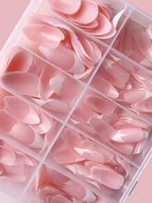 120 Peças Caixa de Unhas Postiças em Formato de Amêndoa Rosa Branco Francês, Unhas Postiças em Formato de Amêndoa para Meninas Jovens, Unhas Acrílicas Claras. Unhas Postiças em Formato de Amêndoa para Meninas Jovens, Unhas Acrílicas Claras, Kit de Unhas em Formato de Amêndoa para Presente, Unhas Falsas Quadradas Claras, Pacote de Unhas, Suprimentos de Unhas