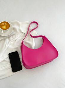 Bolso de sobaco con diseño exclusivo, bolso de mujer, bolso de hombro de moda para el otoño e invierno 2025, súper ligero y de mano - Rosa Fucsia - Ver 5