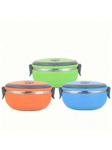 1 pieza Caja de almuerzo Bento con compartimentos aislados y extraíbles, con estilo y práctica, hecha de acero inoxidable de alta calidad, adecuada para trabajadores de oficina, estudiantes, picnics al aire libre, comidas en el hogar