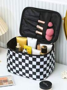 Organizador de bolsa de maquiagem portátil chique com grande capacidade, bolsa de cosméticos à prova d'água, bolsa de viagem para artigos de higiene pessoal, para férias na praia, coleção de banheiro, coleção de quarto, grande capacidade - Multicolorido - Ver 1