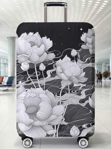 植物和花卉图案行李箱盖 18-32 英寸灵活行李箱盖，适用于 18-32 英寸行李箱盖防刮保护器行李箱保护器行李箱盖保护罩防尘罩行李箱防尘罩旅行配件返校、学校用品、返校书包、学校配件、学校用品 - 彩色 - 查看 2
