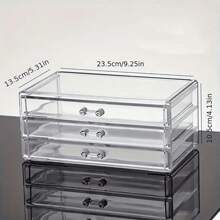 1pc Transparent Makeup Organizer Drawer - Dust-Proof, Stackable Desktop Lipstick Jewelry Storage Rack With Clear View - Perfect Makeup Storage And Display
