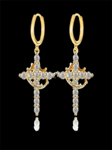 1 件不锈钢旋转皇冠、、D 形环、环形耳环，适合日常佩戴的多功能珠宝配件