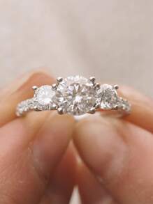 1 件几何球和方形立方氧化锆戒指，适合女性婚礼订婚派对珠宝，情人节、妈妈、母亲、母亲节、礼物 - 婚禮戒指 - 查看 7