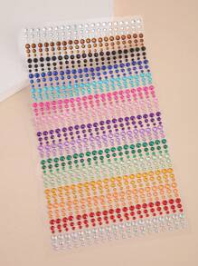 1 张水钻面部纹身贴纸，适用于万圣节派对，面部珠宝节化妆眼部珠宝贴在水钻上，适用于面部、头发、身体、眼睛，包装随机 - 彩色 - 查看 3