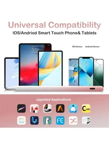 Lápiz stylus capacitivo universal para smartphones y tablets, lápiz táctil activo con 2 puntas de repuesto, compatible con Android y Apple iPad, con toque preciso y escritura fluida, stylus de alta gama (no apto para pantallas resistivas o electromagnéticas)