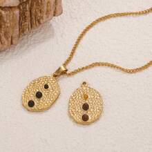 1pc Stainless Steel Red Red Green Oval Flower Pattern Pendant DIY Necklace Earrings Jewelry Accessories Making - Pendant - View 4