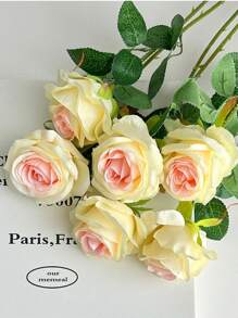 1 pieza / 3 piezas / 5 piezas Rosas artificiales - Flor artificial para el Día de la Madre, Día de San Valentín, decoración familiar, boda, festival con flores falsas