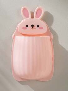 1/2/4pcs Rabbit Cartoon Storage Box Suitable For Easter Children's Bath Products Storage Rack No-Drill Children's Toothbrush And Toothpaste Home Storage