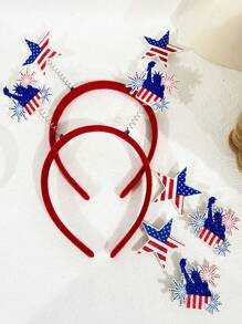 1 件希腊女神独立日之星头带，休闲涤纶头带，适合所有季节 - 彩色 - 查看 3
