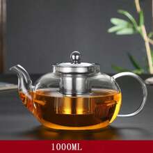 1pc High Borosilicate Glass Teapot, Thick Stainless Steel Infuser Flower Tea Pot, Tea Separation Brewing Kettle - Multicolor - View 12