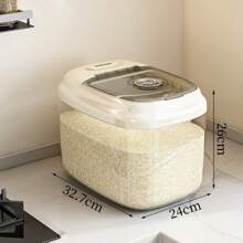 1pc Bestselling Household Anti-Moisture Anti-Insect Sealed Transparent Visible Large Capacity Grains & Cereals Storage Box - Photo Color - View 10