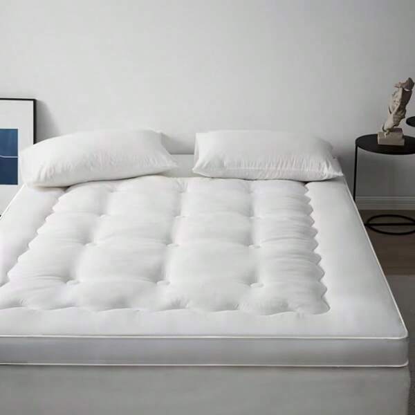 1 pièce de surmatelas moelleux et confortable de couleur unie, coussin de sol Tatami épais et moelleux, respirant. Tapis de camping pliable et enroulable, convenant pour dortoir, chambre d'ami