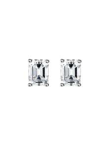 1 Pair French Minimalist 925 Sterling Silver 4-Prong High Carbon Diamond Stud Earrings With Simulated White Crystal, Suitable For Daily Wear For Women - White Gold Yellow Zirconia Earrings - View 8