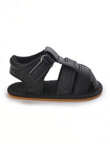 Classic Infant Summer Sandals, 0-1 Year Old Toddler Walking Shoes - Black - View 6