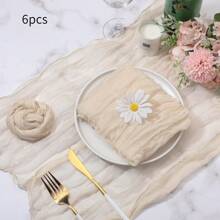 波西米亚风格皱褶布餐巾，婚礼派对桌面装饰餐垫，巴厘岛纱布家用皱褶餐巾