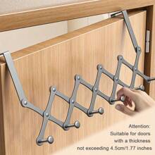 Multi-Function No-Drill Stainless Steel Hanging Hook, Door Back Towel Robe Hat Storage Rack, Space Saving Door Hook
