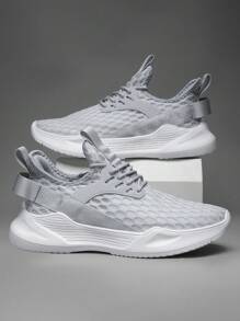 Męskie oddychające buty do chodzenia, eleganckie szare buty casualowe z pianką EVA o wysokim współczynniku odbicia, wygodne sznurowane buty sportowe, ultralekkie i wygodne buty o szerokim kroju. Nadają się na co dzień dla nastolatków latem lub na zewnątrz, do uprawiania sportu, na wakacje, na podróż lub na prezent na ukończenie szkoły lub na urodziny, jako dodatki do sukienki