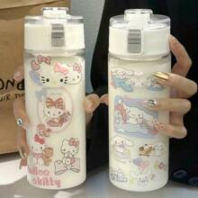 Sanrio Botella de agua linda y kawaii de Sanrio - Vaso de plástico portátil y a prueba de fugas para uso en la oficina y fiestas, botella de agua linda
