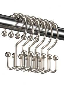 不锈钢浴帘挂钩（12 个装）- 重型防锈浴室挂钩，无噪音滑动，母亲节礼物送给妈妈、浴室整理和家居装饰配件