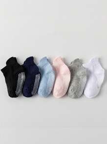 1/3/6 Pairs Plain Color Anti-Slip Infant & Toddler Floor Socks - Boys & Girls, Soft Dotted Grip Socks For Playmat, Trampoline, Indoor Crawling/Walking, Suitable For Daily Wear - Multicolor - View 8