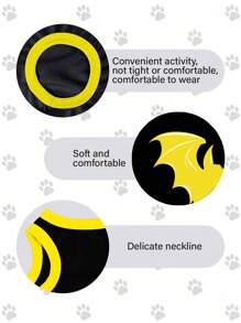 LUCKIE LABO 2pcs/Set Polyester Spider & Bat Print Anti-Flea Anti-Shedding Breathable Pet Vest Jacket, Suitable For Cats And Dogs Indoor And Outdoor Use