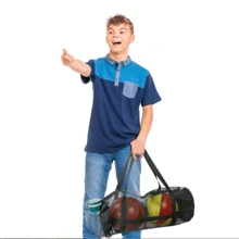 1 pieza Bolsa de almacenamiento grande para baloncesto y fútbol, mochila deportiva para entrenamiento de yoga y fitness, construcción duradera de PVC