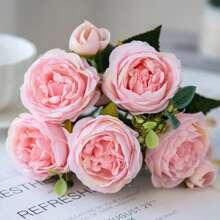 1PC/3PCS Artificial Peony Flowers Silk Bouquets Fake Plants For Spring Wedding Vase For Home Dining Room Bedroom Decorations, Festival Birthday Party Accessories, Outdoor Garden Decorations Gifts Graduation
