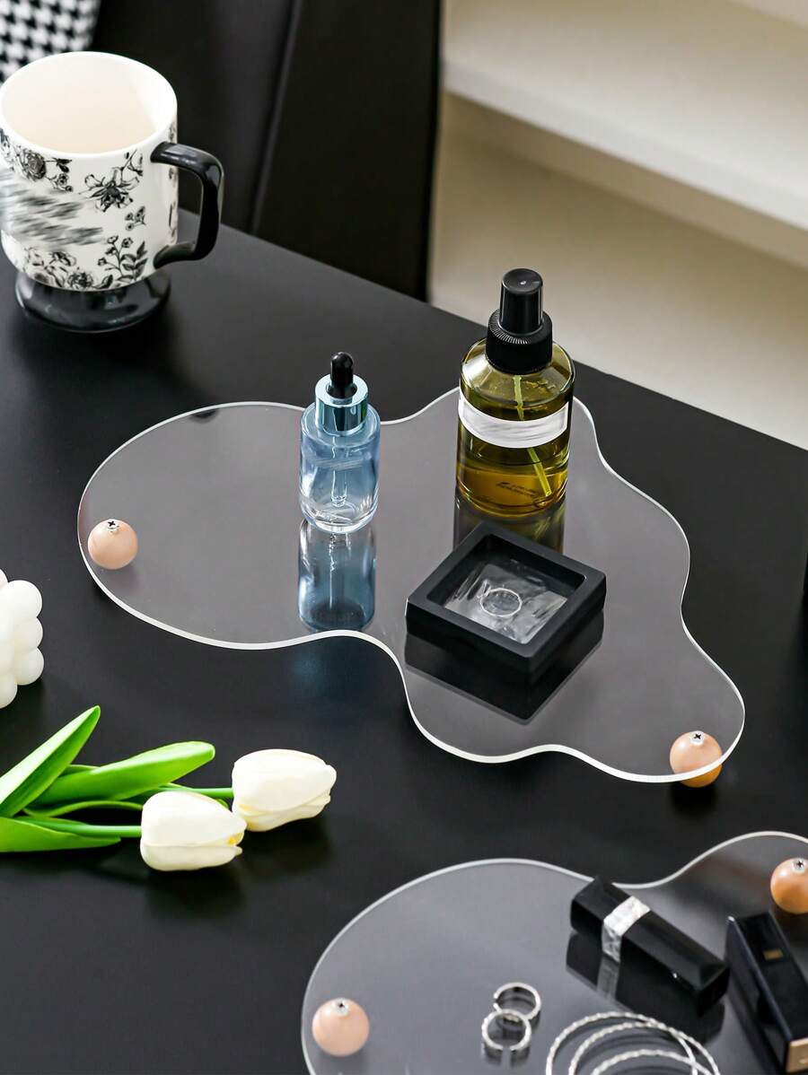 1 件不对称多色亚克力化妆品/珠宝展示托盘