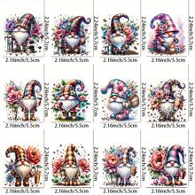 12 szt. Coffee Gnomes UV DTF Transfer Stickers do gorących i zimnych napojów, idealny prezent na urodziny, święta, Boże Narodzenie, Nowy Rok, Walentynki, wysokiej jakości samoprzylepne naklejki na kubki i butelki z wodą