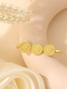 1pc Chic Golden Hair Clip With Tassels, Sturdy & Elegant Fashion Hair Accessory For Women, Suitable For Weddings, Parties, Ramadan Events