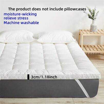 1pc Washable Mattress Protector Cover, Solid Color Suitable For Students, Apartments, Hotels, Dorms, College, Everyday Home Use