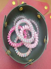 6pcs/Set Summer New Candy Color Gradient Spiral Hair Tie For Girls ,Head Piece