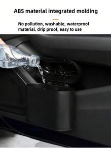 1 pieza Papelera de coche con tapa, disponible en 4 colores (negro, azul, blanco, rosa), mini papelera a prueba de fugas con tapa de apertura a presión, apta para coche, oficina, cocina, dormitorio, excelente como regalo para mujer