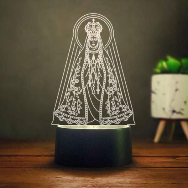 Memorify Luminária Nossa Senhora Aparecida Presente Dia Das Mães Led Religioso Decoração