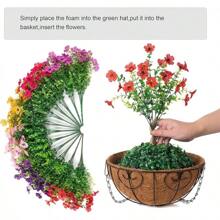Artificial Faux Hanging Plants Flowers Basket For Summer Outdoor Outside Decoration, Fake Silk UV Sun Resistant Look Real Colorful Daisy Eucalyptus For Porch Home Patio Balcony Yard - Multicolor - View 4