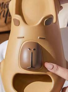 1 par de chinelos de capivara em formato de nuvem, unissex, antiderrapantes, para uso interno/externo, casual, para casal, sandálias de praia - Castanho Café - Ver 4