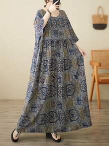 2026年中国春节上衣，妈妈度假连衣裙，夏季女士波西米亚休闲度假沙滩裙，上衣，大码连衣裙，睡衣内搭