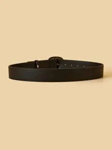 1pc Retro PU Leather Belt With Stylish Metal Buckle, Suitable For Jeans, Casual, Vintage Look, Unisex Everyday Wear