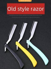 Hairdressing And Barbering Razor Blades Replacement Professional Shaver For Men And Women To Trim Sideburns Neck Shaving Facial Shaving Eyebrow Trimming Shaving Head Handle Plastic Shaver Shaving Tools