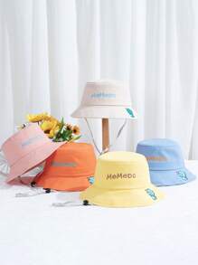 1pc Fashionable Cute Letter Embroidered S Bucket Hat, Windproof Sunproof Soft Breathable Bucket Hat - Multicolor - View 9