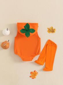 Disfraz de abeja para bebé, mono sin mangas con capucha y calcetines largos, disfraz de abejorro para bebé recién nacido - Naranja - Ver 6