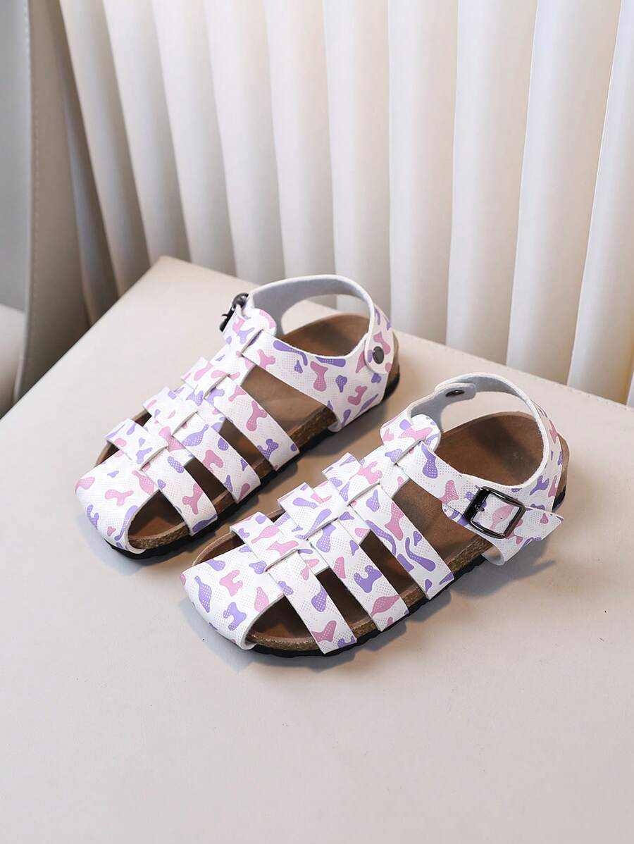 1 Pair Toe-Covered Adjustable Back Strap Fashion Beach Holiday Sandals - Multicolor - View 1